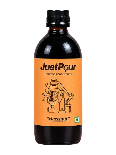 JustPour Hazelnut espresso concentrate bottle